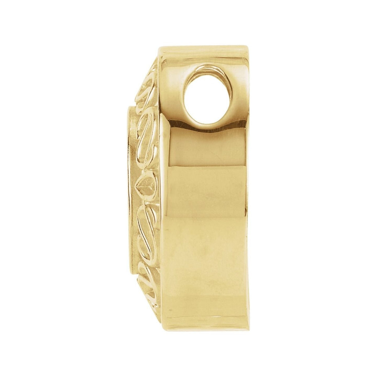 Sapphire Row Vintage-Inspired Pearl Slide Pendant (6–9 mm) setting in 14K Yellow Gold, shown without a pearl (pearl sold separately) — three-quarter view