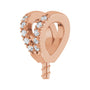 Sapphire Row Accented Pearl Pendant (5–8 mm) setting in 14K Rose Gold, shown without a pearl (pearl sold separately) — three-quarter view