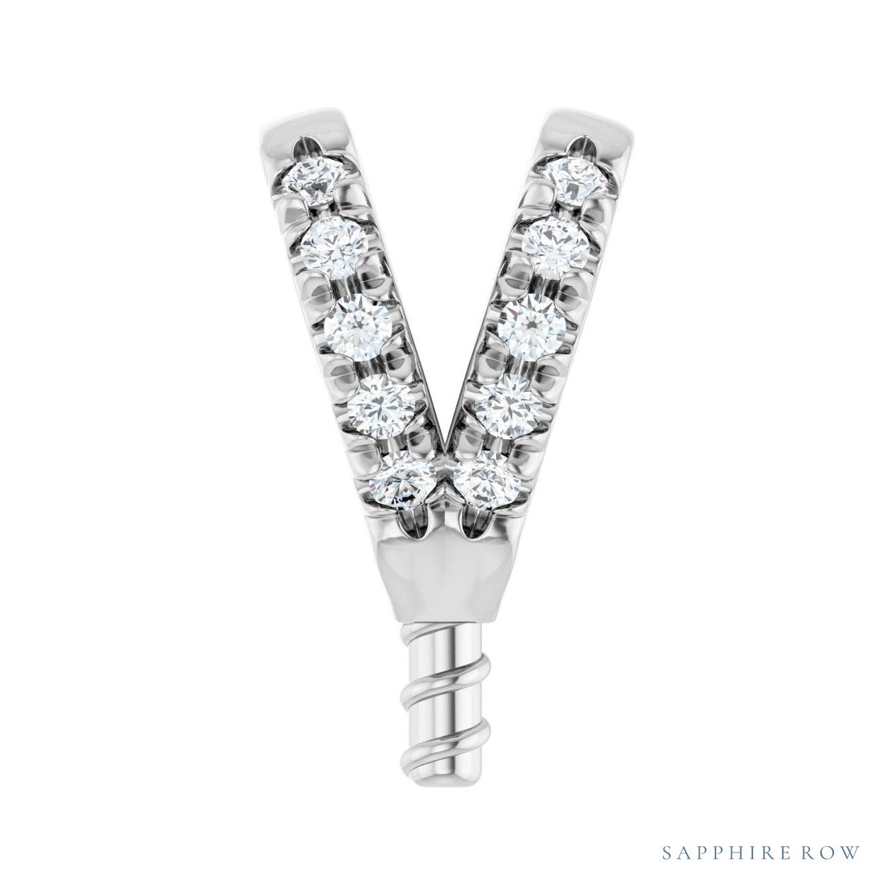Sapphire Row Accented Pearl Pendant setting in 14K White Gold, shown without a pearl (pearl sold separately)