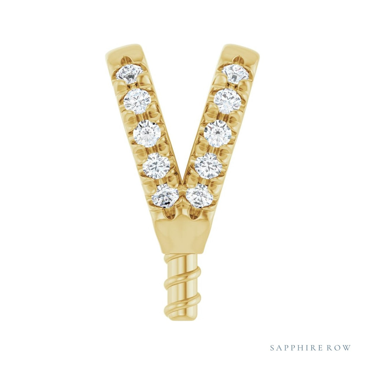 Sapphire Row Accented Pearl Pendant setting in 14K Yellow Gold, shown without a pearl (pearl sold separately)
