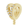 Sapphire Row Accented Pearl Pendant (5–8 mm) setting in 14K Yellow Gold, shown without a pearl (pearl sold separately) — three-quarter view