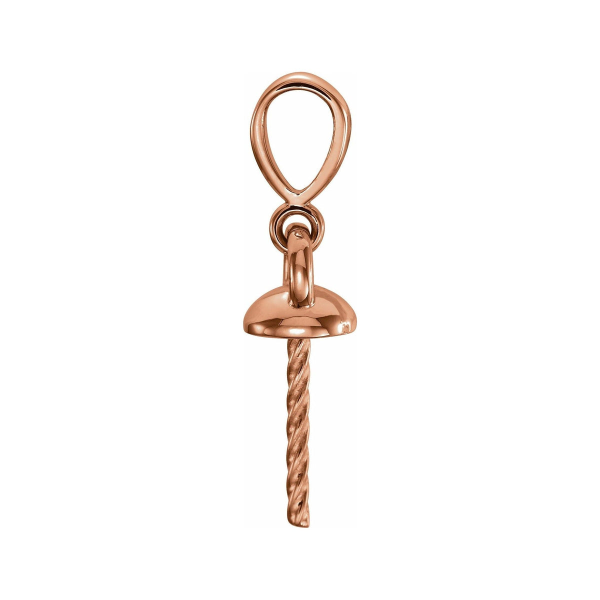 Sapphire Row Pearl Pendant (6–10 mm) setting in 14K Rose Gold, shown without a pearl (pearl sold separately) — three-quarter view