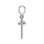 Sapphire Row Pearl Pendant (6–10 mm) setting in 14K White Gold, shown without a pearl (pearl sold separately) — three-quarter view