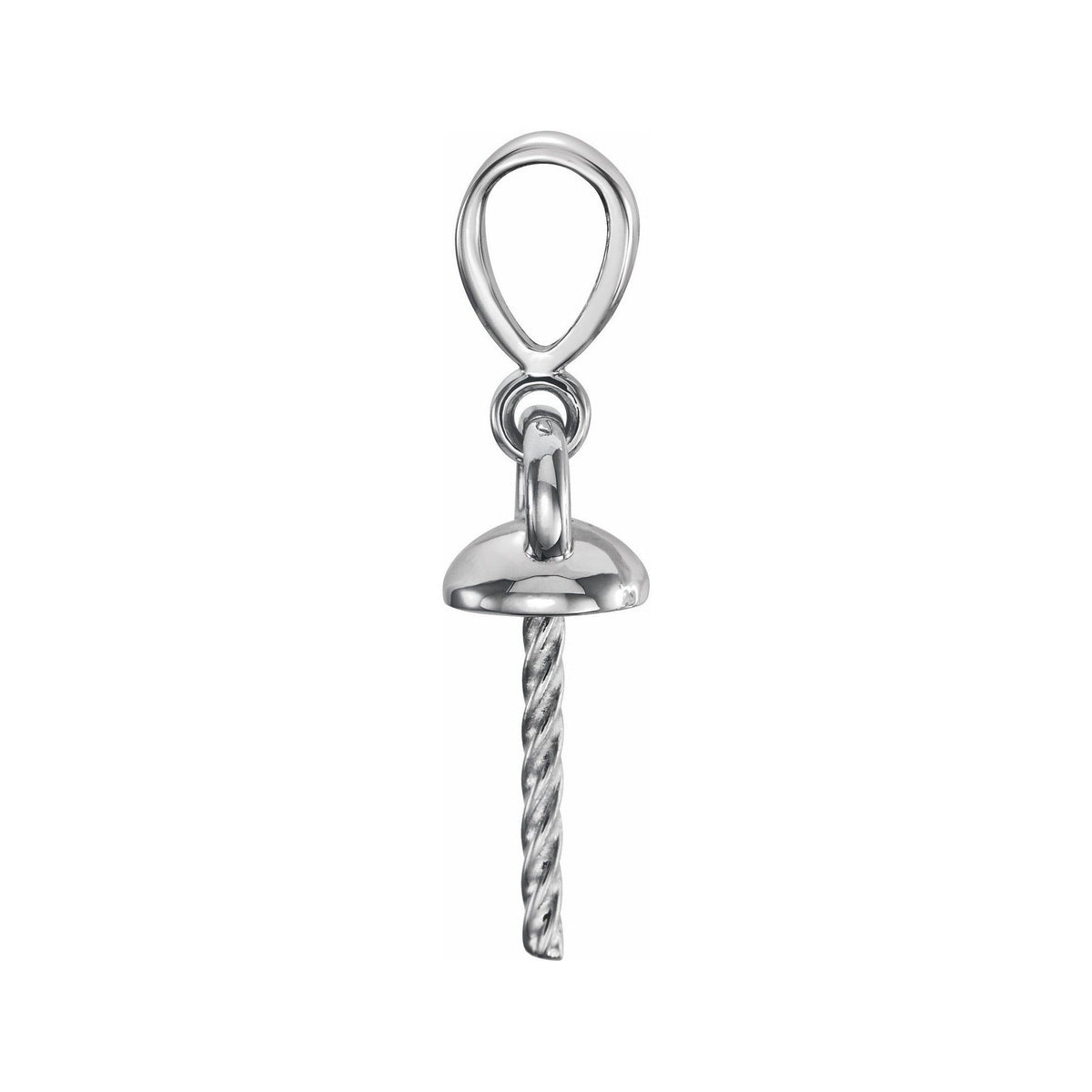 Sapphire Row Pearl Pendant (6–10 mm) setting in 14K White Gold, shown without a pearl (pearl sold separately) — three-quarter view