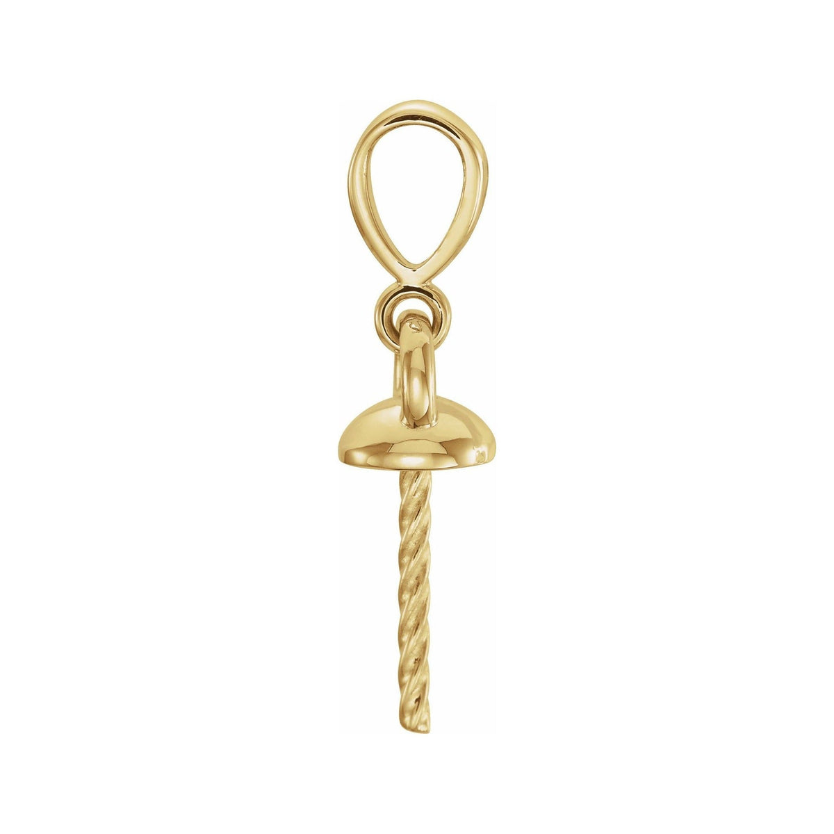 Sapphire Row Pearl Pendant (6–10 mm) setting in 14K Yellow Gold, shown without a pearl (pearl sold separately) — three-quarter view