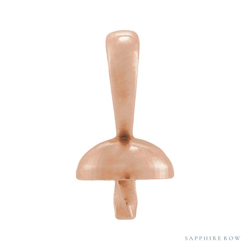 Sapphire Row Pearl Pendant setting in 14K Rose Gold, shown without a pearl (pearl sold separately)