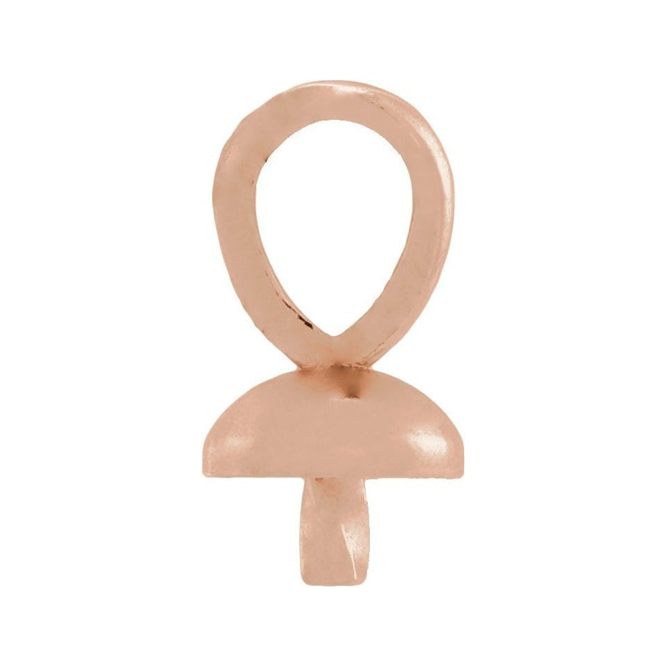 Sapphire Row Pearl Pendant (4–6 mm) setting in 14K Rose Gold, shown without a pearl (pearl sold separately) — three-quarter view
