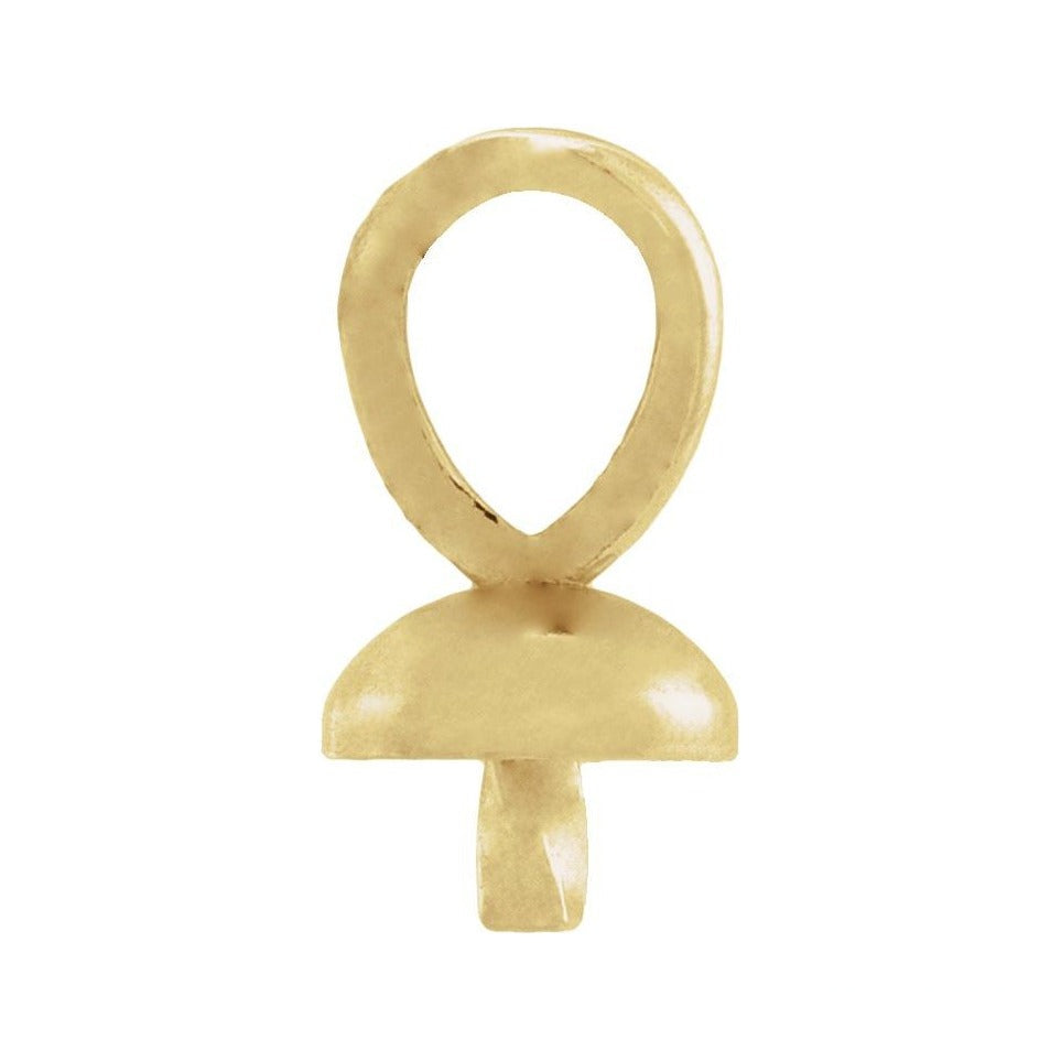 Sapphire Row Pearl Pendant (4–6 mm) setting in 14K Yellow Gold, shown without a pearl (pearl sold separately) — three-quarter view