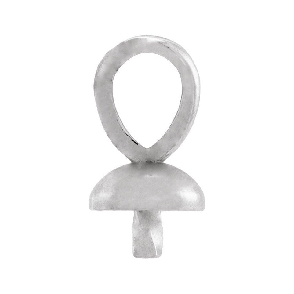 Sapphire Row Pearl Pendant (4–6 mm) setting in Platinum, shown without a pearl (pearl sold separately) — three-quarter view