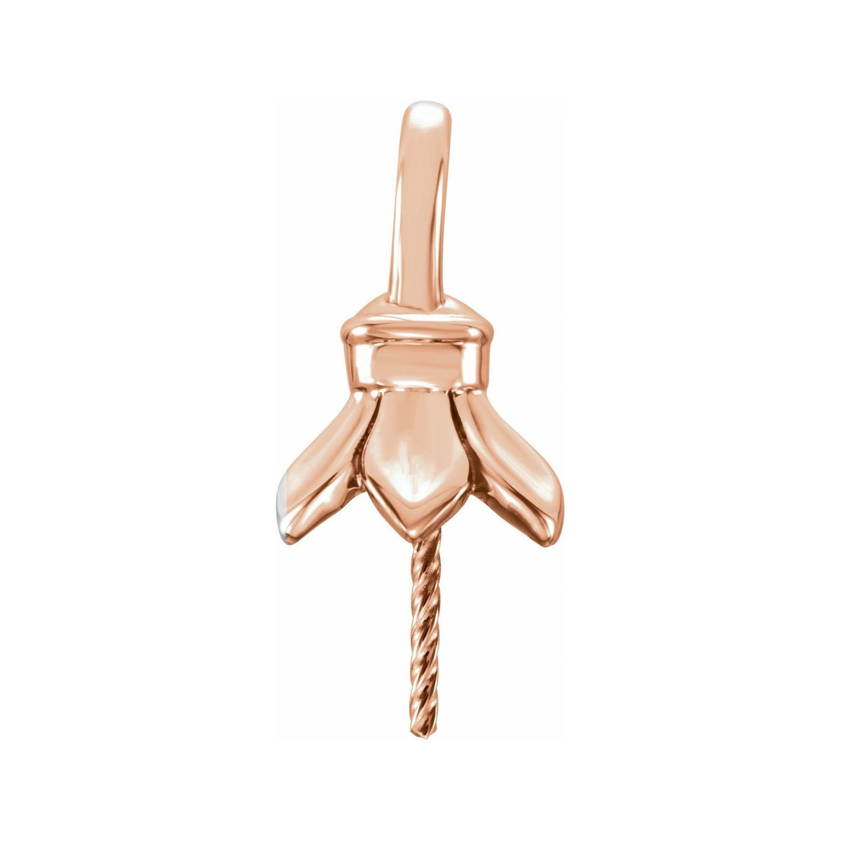 Sapphire Row Pearl Pendant (10–12 mm) setting in 14K Rose Gold, shown without a pearl (pearl sold separately) — three-quarter view