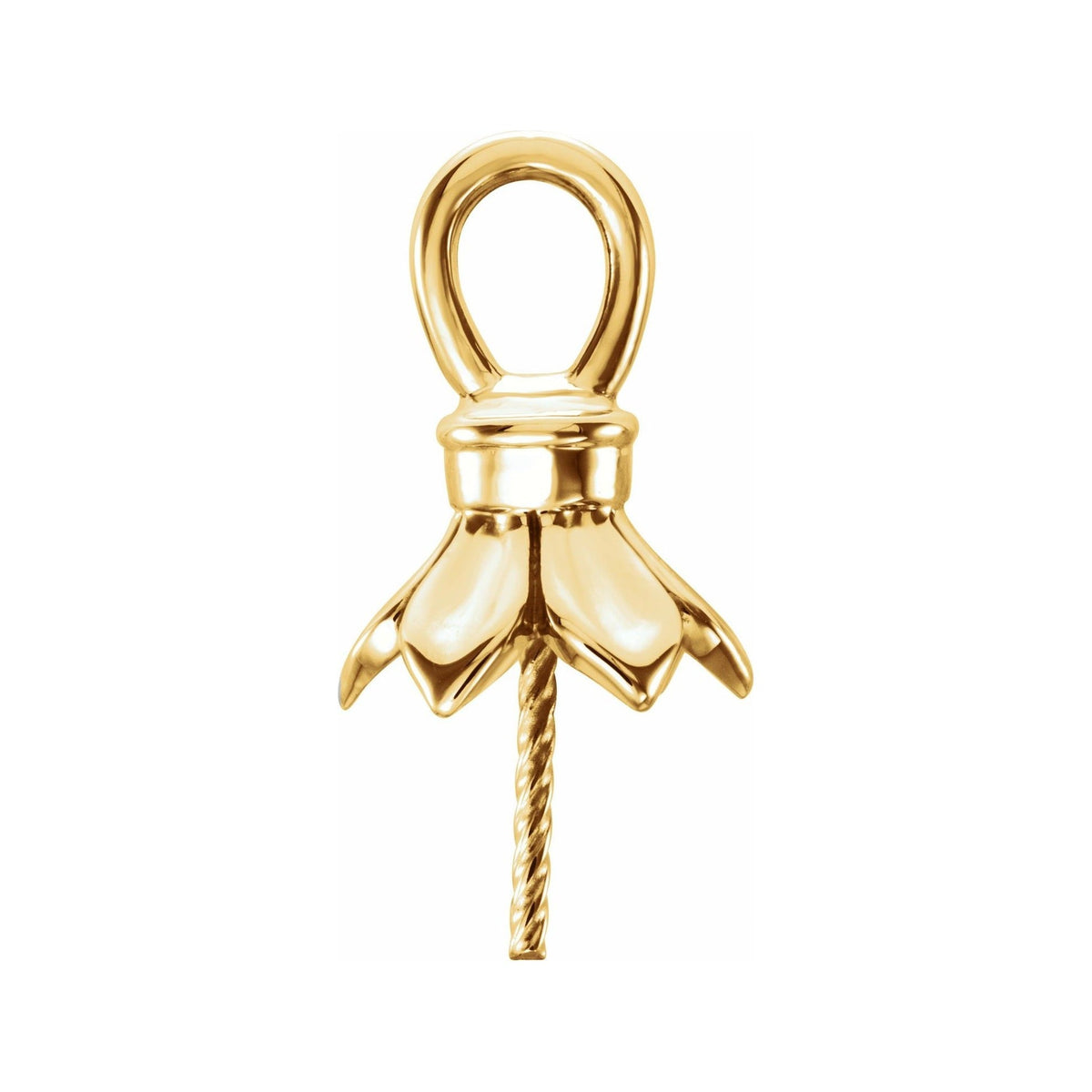 Sapphire Row Pearl Pendant (10–12 mm) setting in 14K Yellow Gold, shown without a pearl (pearl sold separately) — three-quarter view