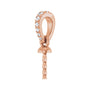 Sapphire Row Accented Pearl Pendant (6 mm) setting in 14K Rose Gold, shown without a pearl (pearl sold separately) — three-quarter view
