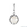 Sapphire Row Beaded Pearl Pendant setting in 14K Rose Gold, shown without a pearl (pearl sold separately)