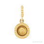 Sapphire Row Beaded Pearl Pendant setting in 14K Yellow Gold, shown without a pearl (pearl sold separately)