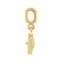 Sapphire Row Beaded Pearl Pendant (6 mm) setting in 14K Yellow Gold, shown without a pearl (pearl sold separately) — three-quarter view
