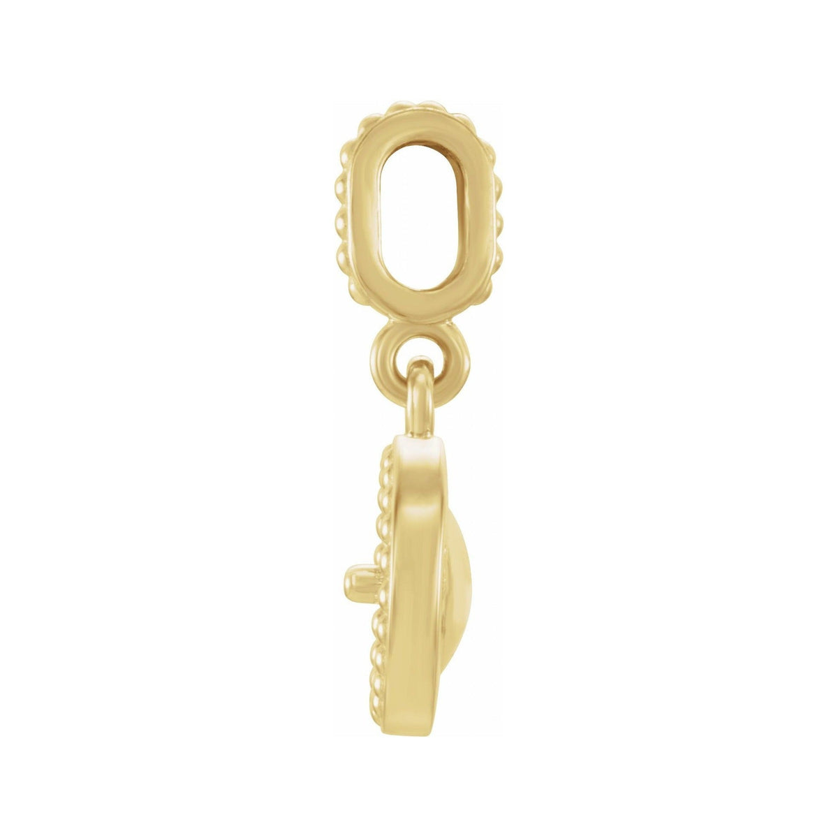 Sapphire Row Beaded Pearl Pendant (6 mm) setting in 14K Yellow Gold, shown without a pearl (pearl sold separately) — three-quarter view