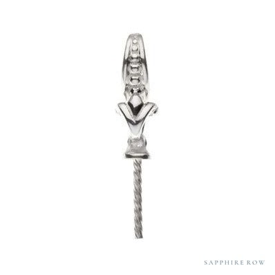 Sapphire Row Beaded Pearl Pendant setting in 14K White Gold, shown without a pearl (pearl sold separately)