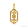 Sapphire Row Fleur-de-Lis Pearl Pendant setting in 14K Yellow Gold, shown without a pearl (pearl sold separately)