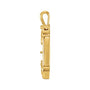 Sapphire Row Fleur-de-Lis Pearl Pendant (7 mm) setting in 14K Yellow Gold, shown without a pearl (pearl sold separately) — three-quarter view