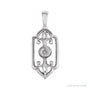 Sapphire Row Fleur-de-Lis Pearl Pendant setting in Platinum, shown without a pearl (pearl sold separately)
