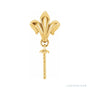 Sapphire Row Fleur-de-Lis Pearl Pendant setting in 14K Yellow Gold, shown without a pearl (pearl sold separately)