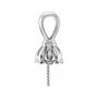 Sapphire Row Floral Pearl Pendant (13 mm) setting in 14K White Gold, shown without a pearl (pearl sold separately) — three-quarter view