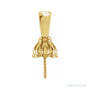 Sapphire Row Floral Pearl Pendant setting in 14K Yellow Gold, shown without a pearl (pearl sold separately)