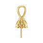 Sapphire Row Floral Pearl Pendant (13 mm) setting in 14K Yellow Gold, shown without a pearl (pearl sold separately) — three-quarter view