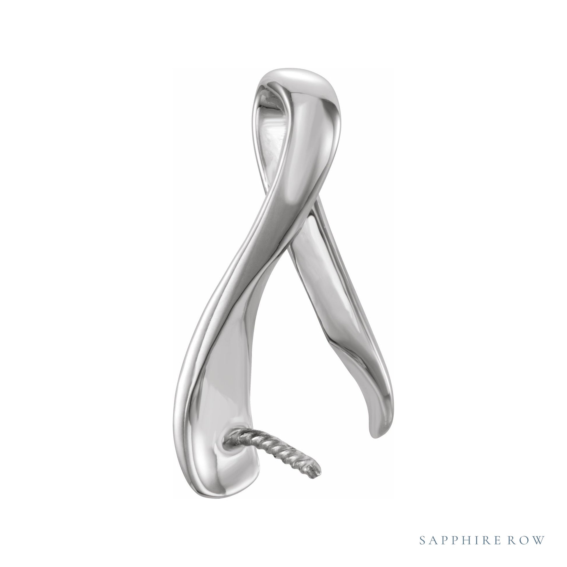 Sapphire Row Freeform Pearl Pendant setting in 14K White Gold, shown without a pearl (pearl sold separately)