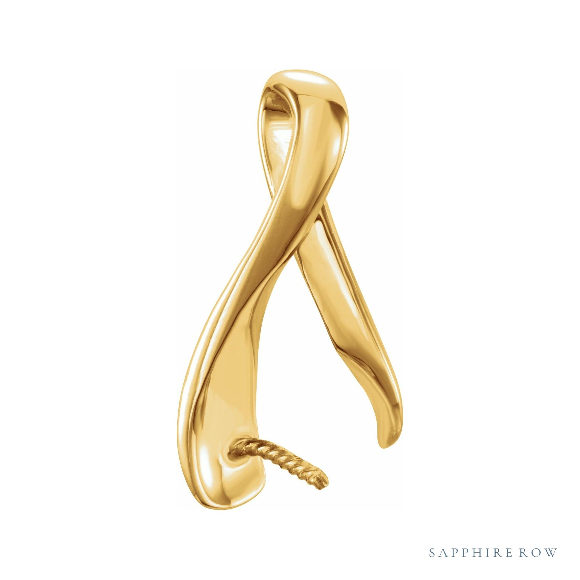 Sapphire Row Freeform Pearl Pendant setting in 14K Yellow Gold, shown without a pearl (pearl sold separately)