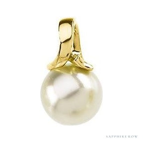 Sapphire Row Freeform Pearl Pendant setting in 14K White Gold, shown without a pearl (pearl sold separately)