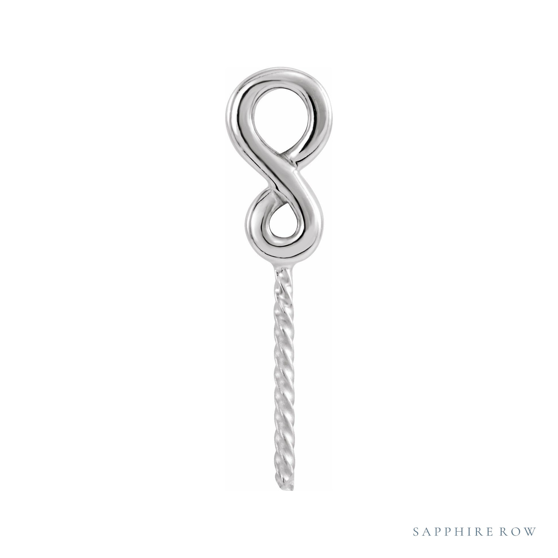 Sapphire Row Infinity-Inspired Pearl Pendant setting in 14K White Gold, shown without a pearl (pearl sold separately)