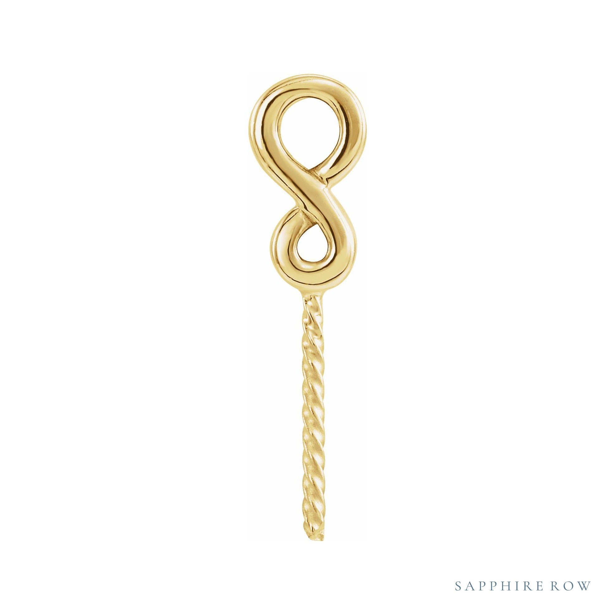 Sapphire Row Infinity-Inspired Pearl Pendant setting in 14K Yellow Gold, shown without a pearl (pearl sold separately)