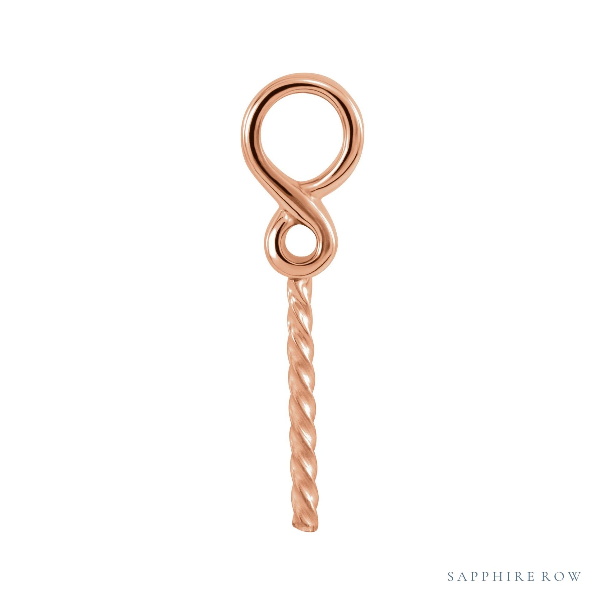Sapphire Row Infinity-Inspired Pearl Pendant setting in 14K Rose Gold, shown without a pearl (pearl sold separately)