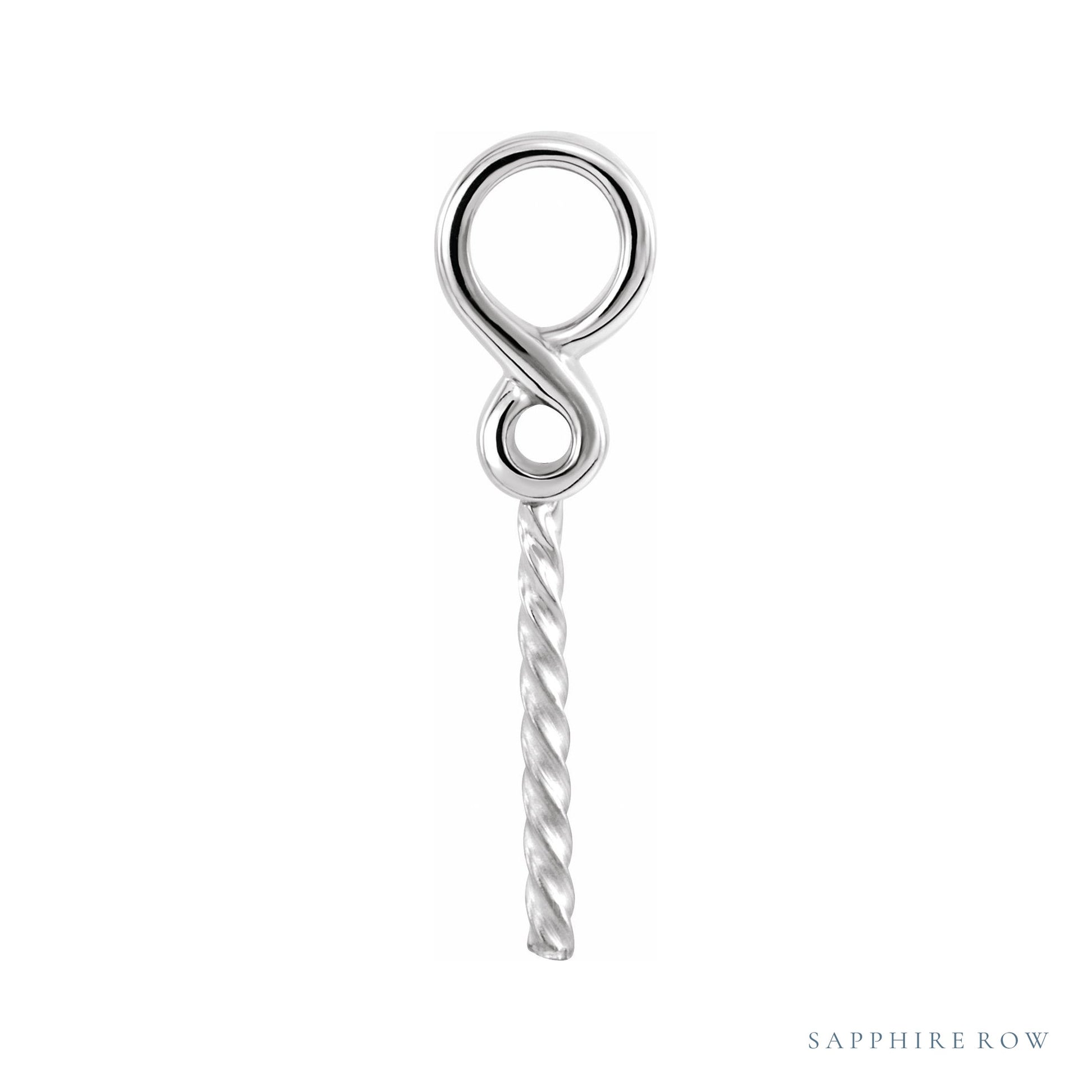 Sapphire Row Infinity-Inspired Pearl Pendant setting in 14K White Gold, shown without a pearl (pearl sold separately)