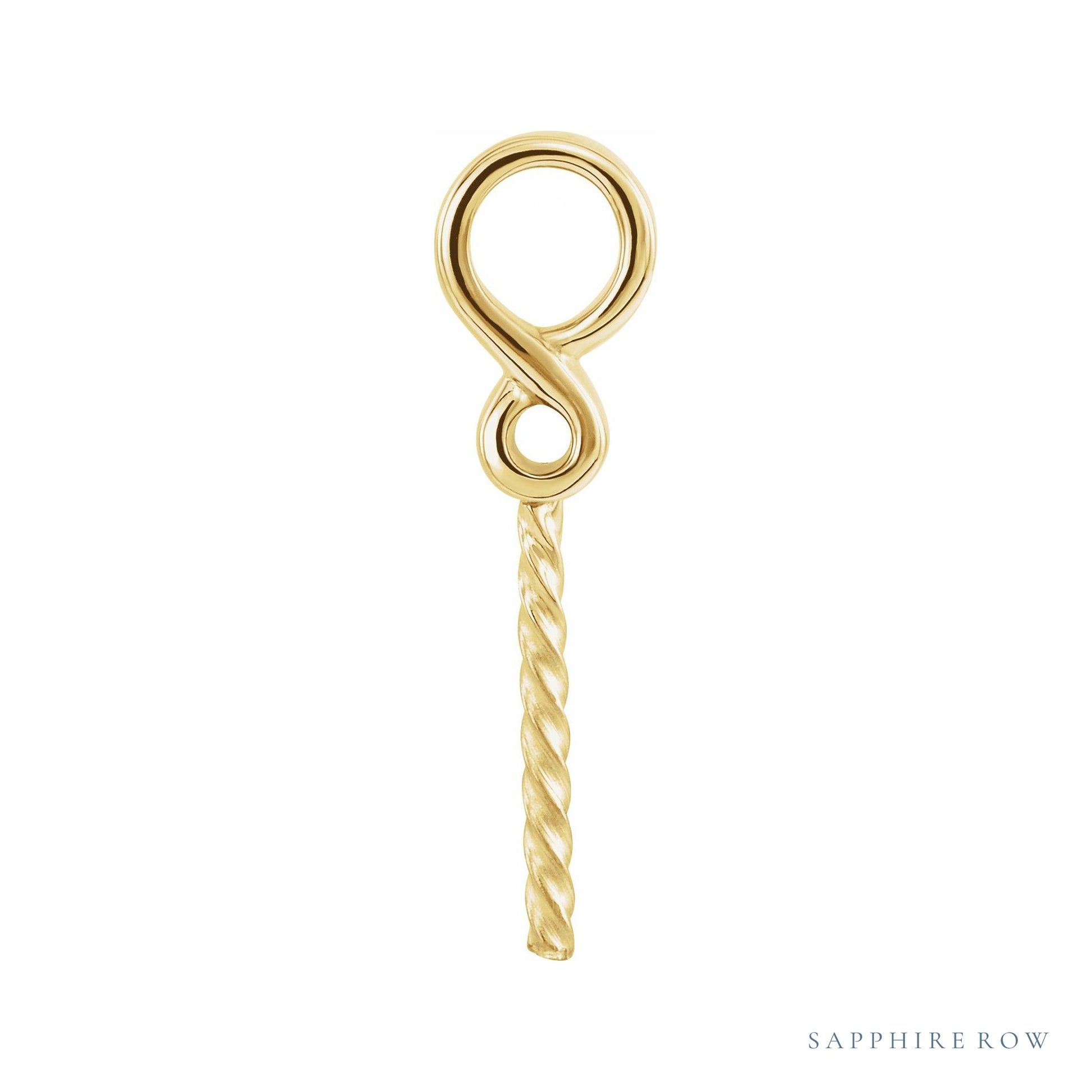 Sapphire Row Infinity-Inspired Pearl Pendant setting in 14K Yellow Gold, shown without a pearl (pearl sold separately)