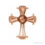 Sapphire Row Pearl Cross Pendant setting in 14K Rose Gold, shown without a pearl (pearl sold separately)