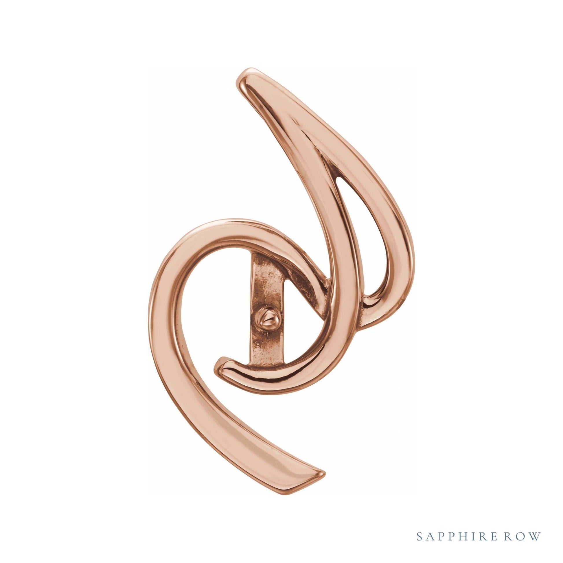 Sapphire Row Pearl Freeform Pendant setting in 14K Rose Gold, shown without a pearl (pearl sold separately)