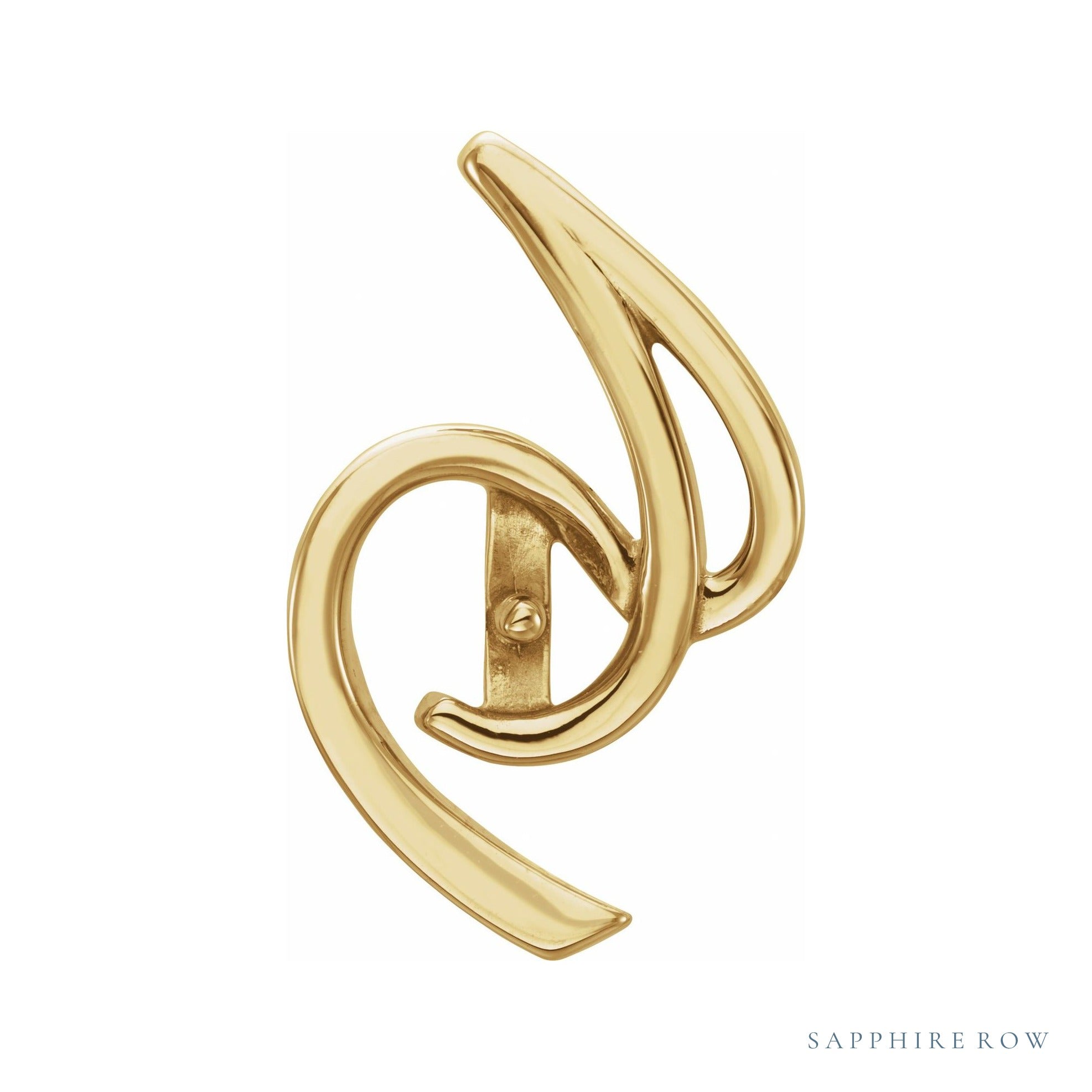 Sapphire Row Pearl Freeform Pendant setting in 14K Yellow Gold, shown without a pearl (pearl sold separately)