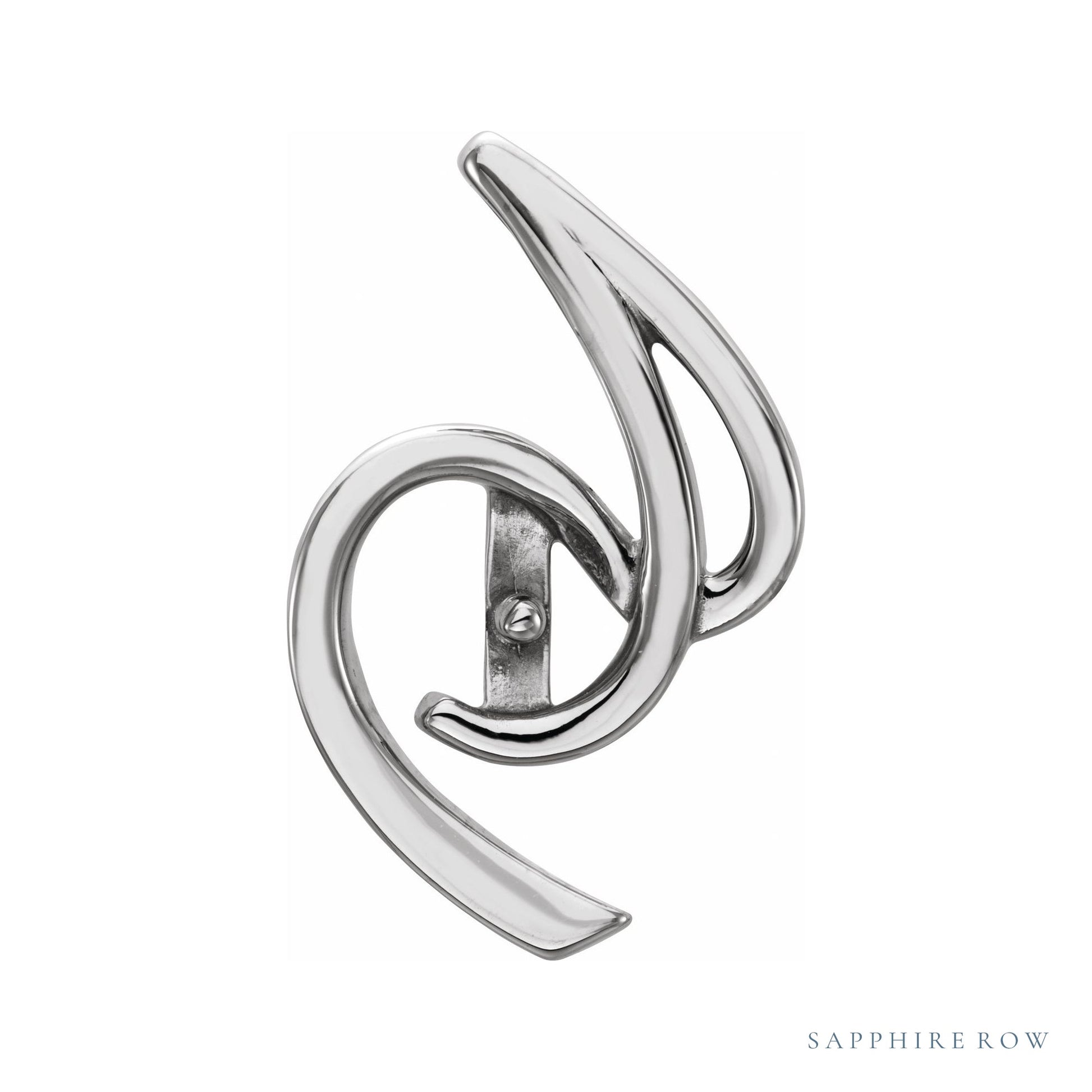 Sapphire Row Pearl Freeform Pendant setting in Platinum, shown without a pearl (pearl sold separately)