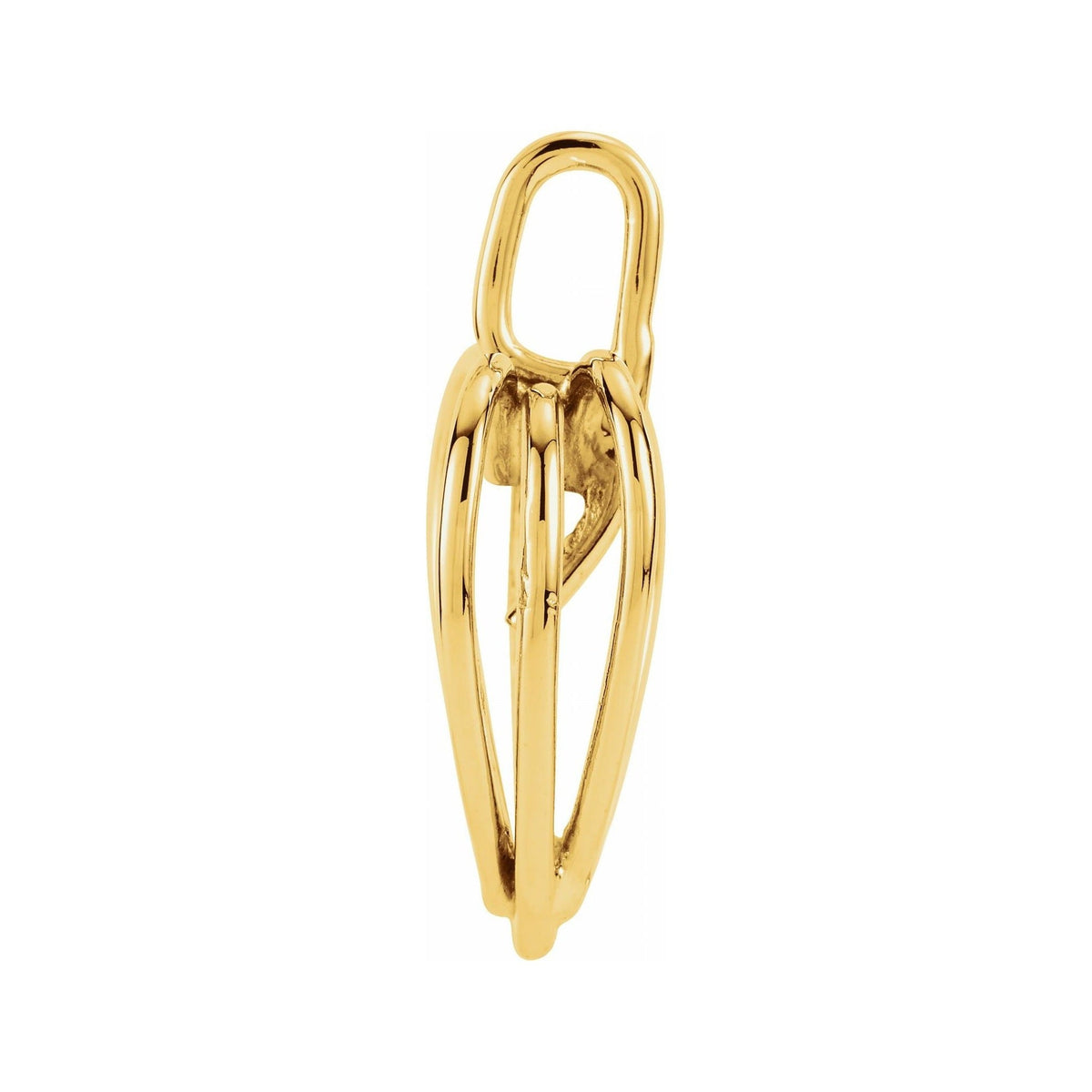 Sapphire Row Pearl Heart Pendant (6.5 mm) setting in Platinum, shown without a pearl (pearl sold separately) — three-quarter view