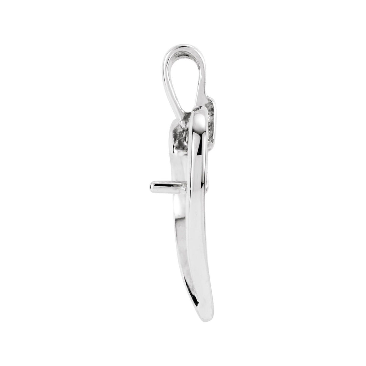 Sapphire Row Pearl Heart Pendant (4 mm) setting in 14K White Gold, shown without a pearl (pearl sold separately) — three-quarter view