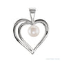 Sapphire Row Pearl Heart Pendant setting in Platinum, shown without a pearl (pearl sold separately)