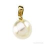 Sapphire Row Pearl Pendant setting in 14K Yellow Gold, shown without a pearl (pearl sold separately)