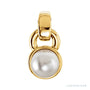 Sapphire Row Pearl Pendant setting in 14K Yellow Gold, shown without a pearl (pearl sold separately)
