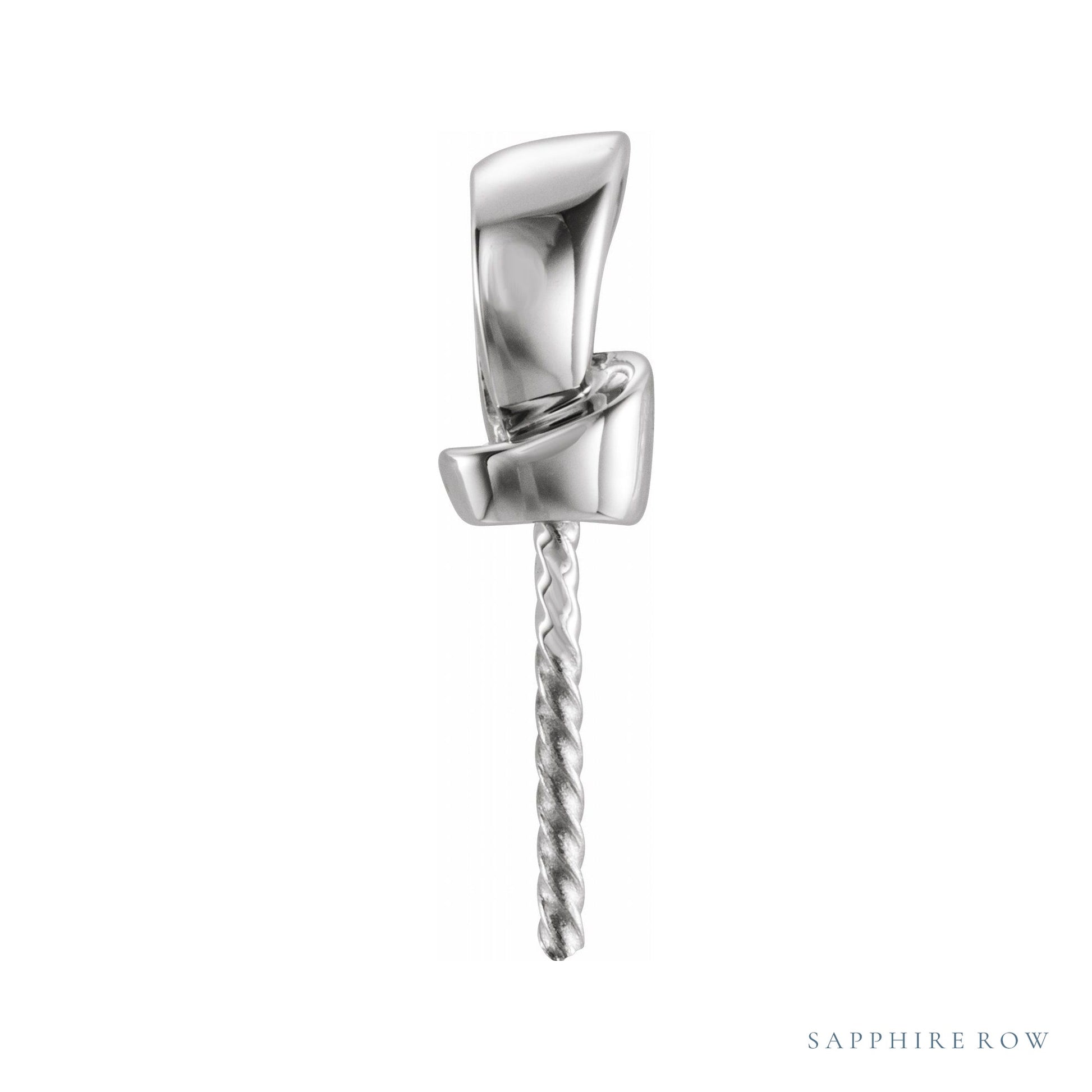 Sapphire Row Pearl Pendant setting in 14K White Gold, shown without a pearl (pearl sold separately)