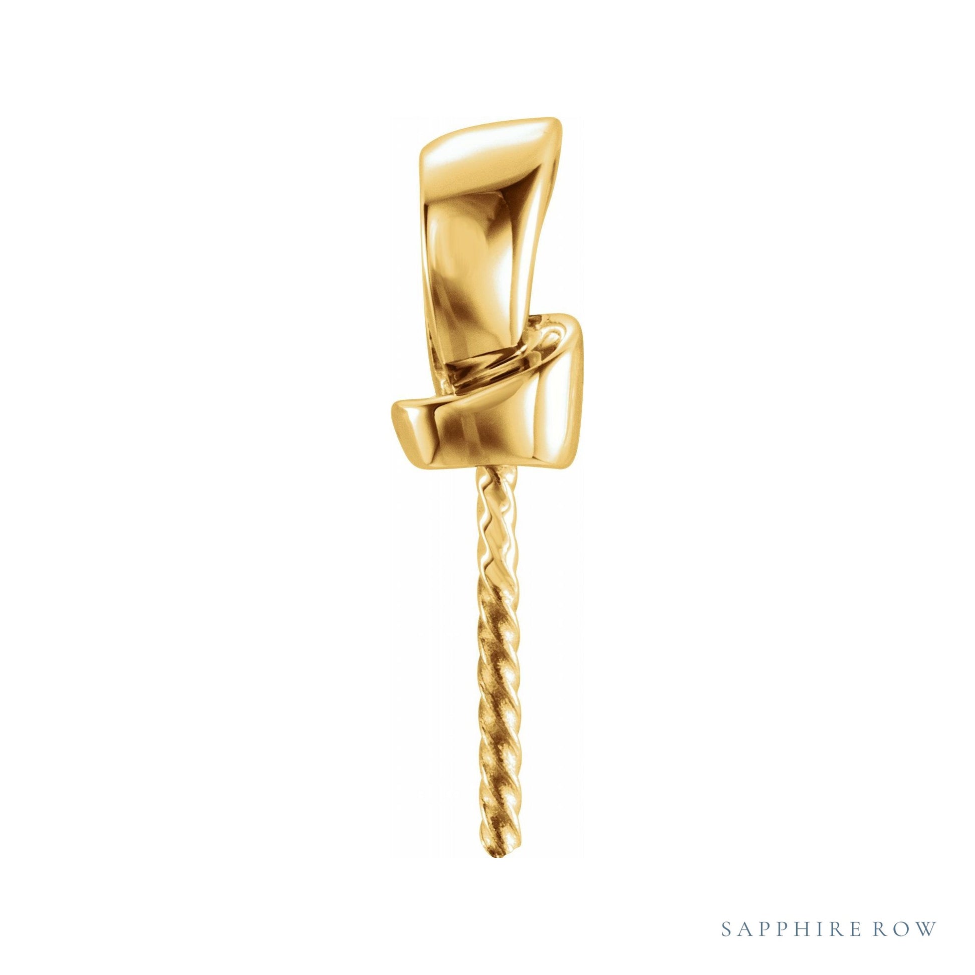 Sapphire Row Pearl Pendant setting in 14K Yellow Gold, shown without a pearl (pearl sold separately)