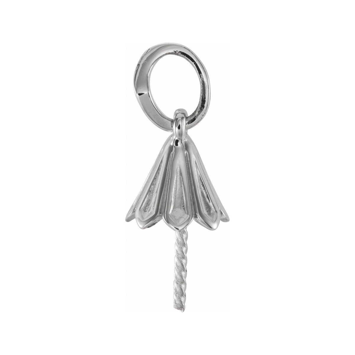 Sapphire Row Pearl Pendant (11 mm) setting in 14K White Gold, shown without a pearl (pearl sold separately) — three-quarter view