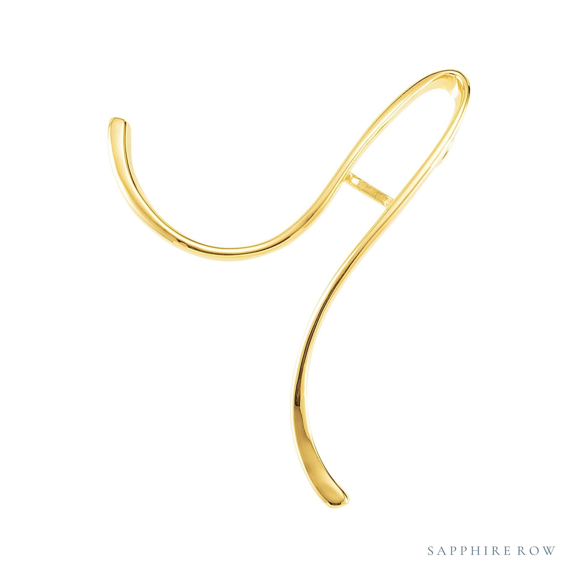 Sapphire Row Pearl Slide Pendant setting in 14K White Gold, shown without a pearl (pearl sold separately)