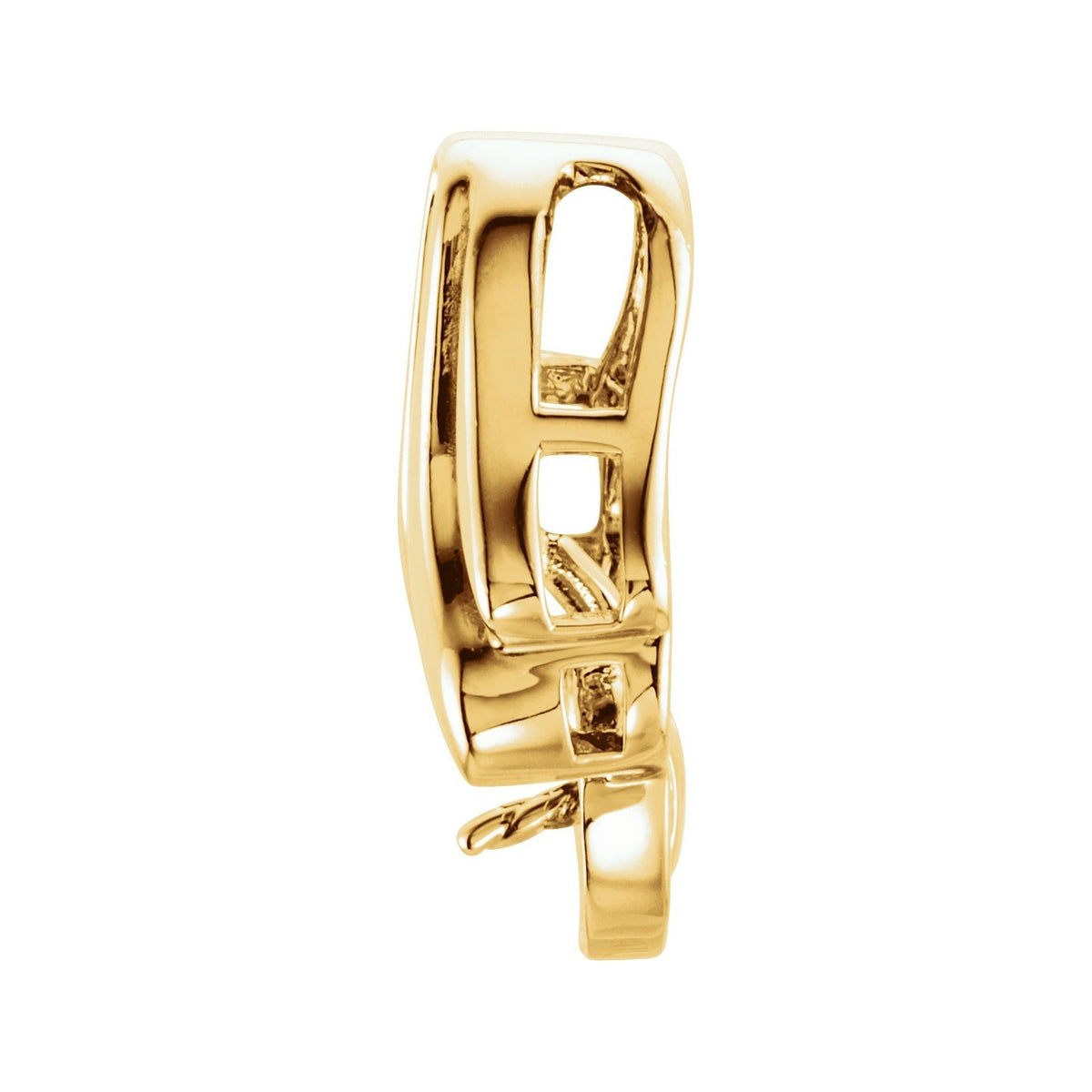 Sapphire Row Pearl Slide Pendant (6 mm) setting in 14K Yellow Gold, shown without a pearl (pearl sold separately) — three-quarter view